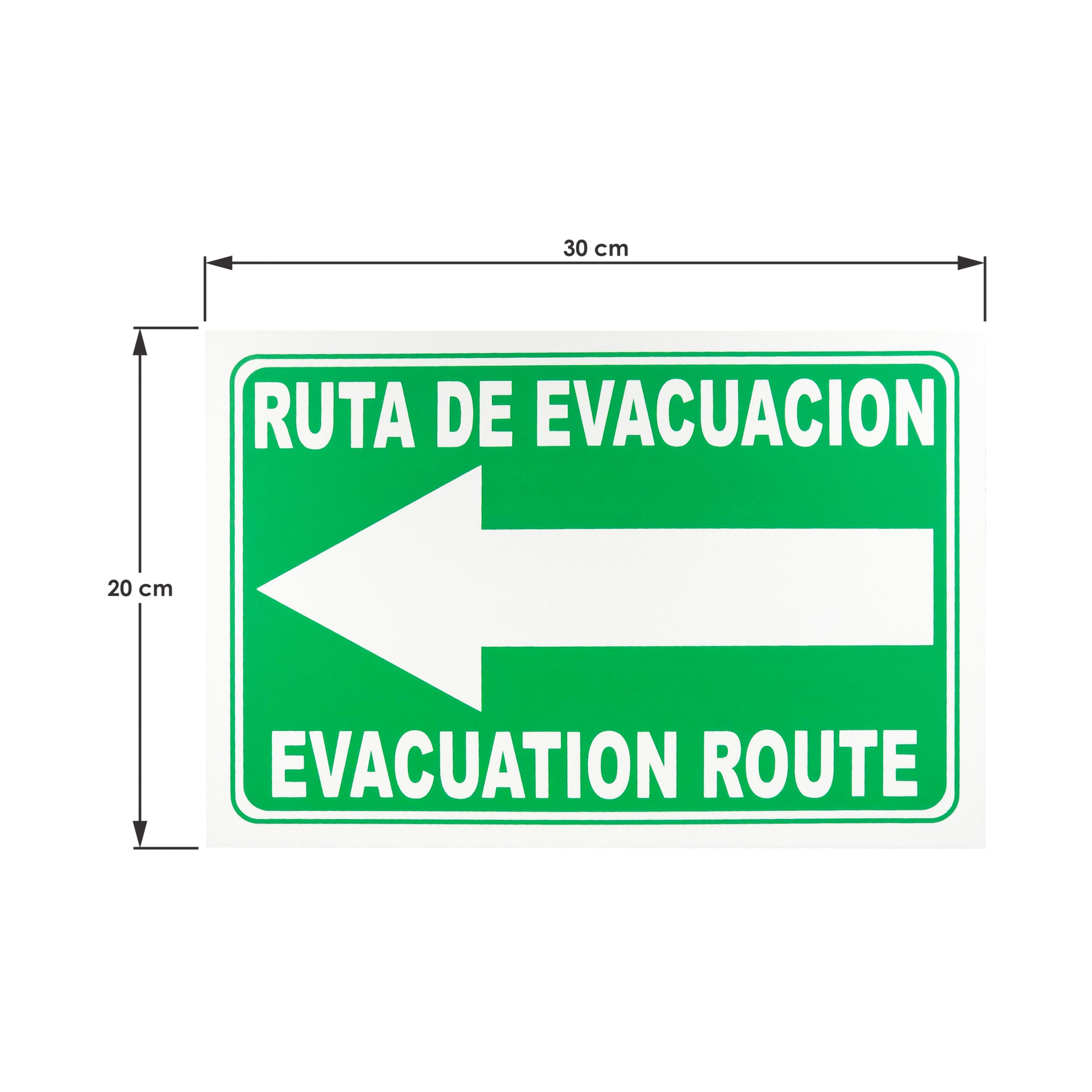 Señalamiento de Ruta evacuación Izquierda en 20x30 cm - Image 2
