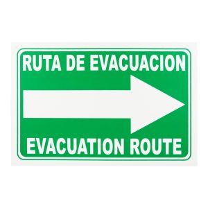 Señalamiento de Ruta Evacuación Derecha 20x30 cm