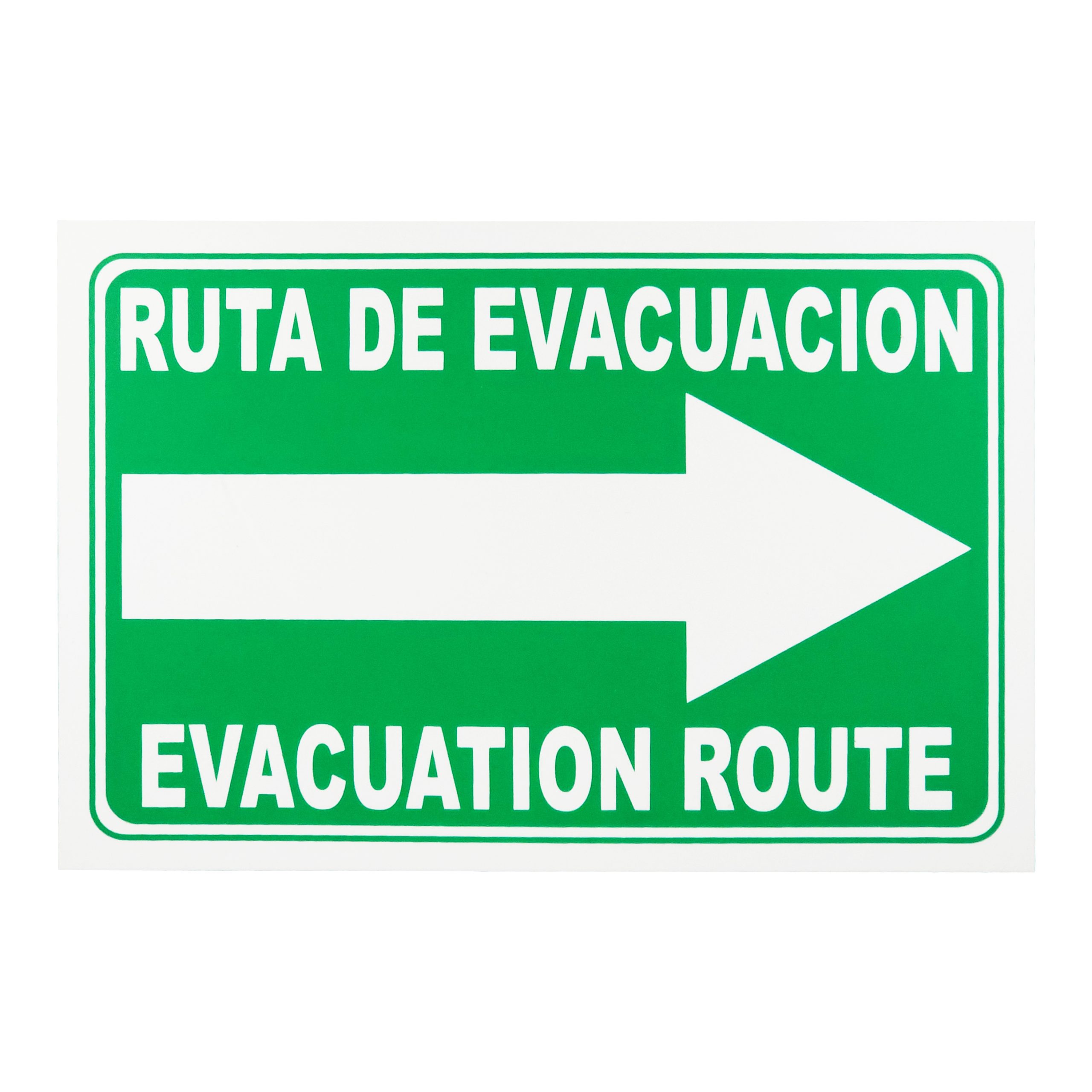 Señalamiento de Ruta Evacuación Derecha 20x30 cm