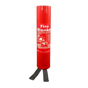 Manta contra fuego, 1.8 x 1.8 metros, estuche de PVC redondo.