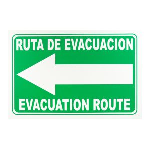 Señalamiento de Ruta evacuación Izquierda en 20x30 cm
