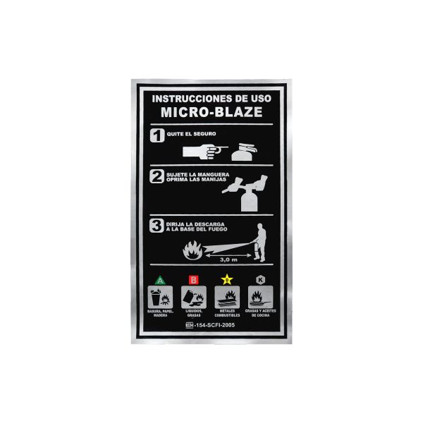 Instrucciones y uso extintor micro-blaze