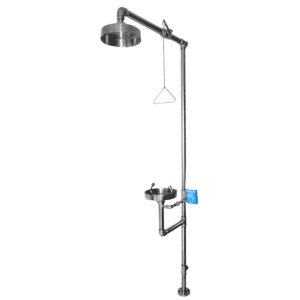 Regadera con lavaojos acero inoxidable con 2 rociadores