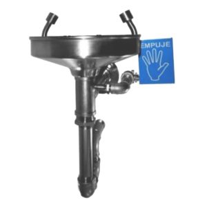 Lavaojos de pared en acero inoxidable con 2 rociadores